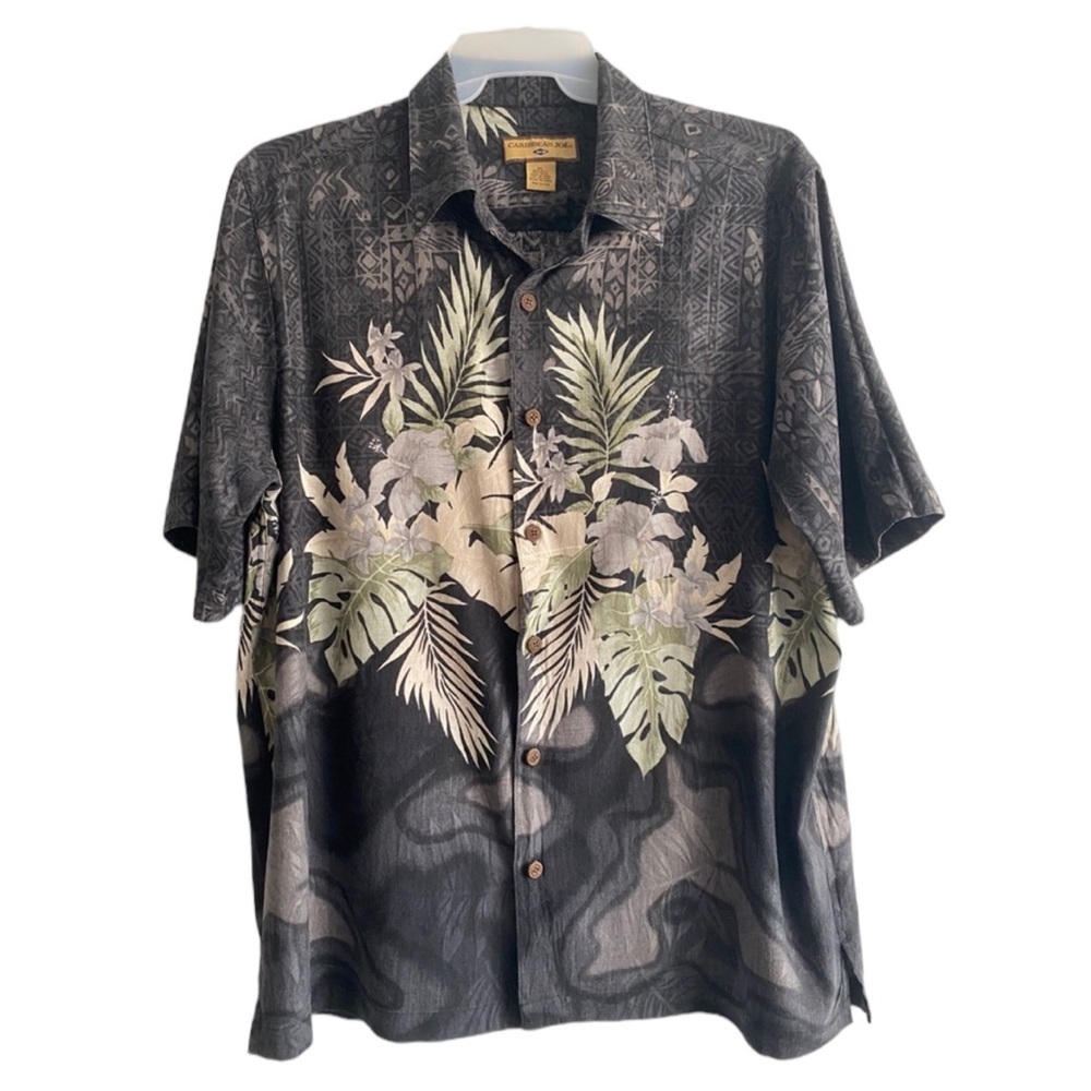 CARIBBEAN JOE 100%‎ SILK MEN’S SHIRT SIZE XL